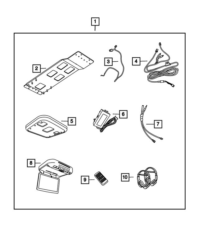 82210939AE - Mopar Accessories - Component Parts: Monitor With Dvd Media System for Mopar Image