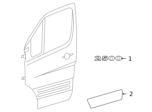 Exterior Trim - Front Door for 2009 Dodge Sprinter 2500 #0