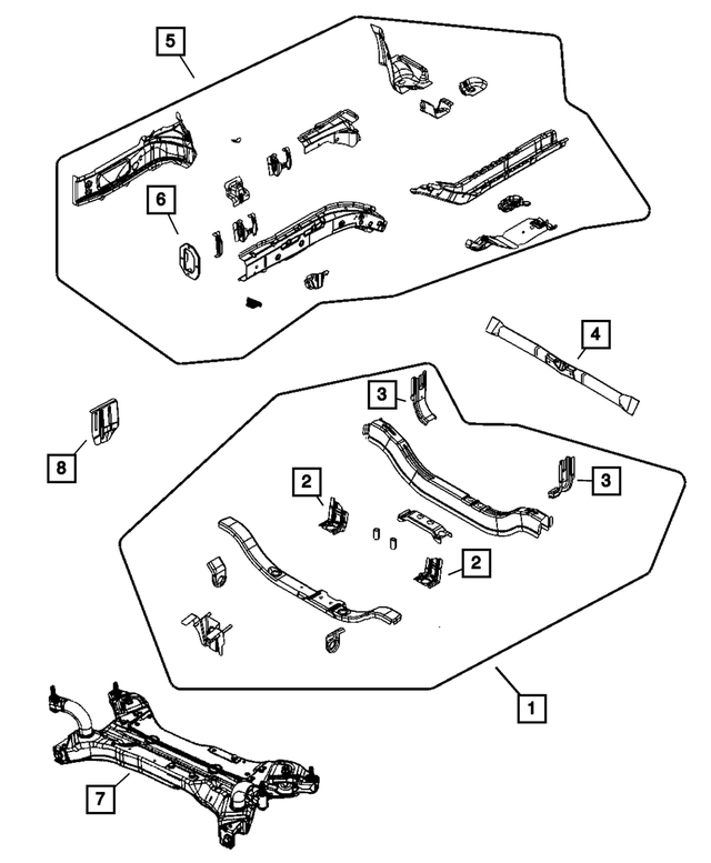 5115411AA - Frames and Bumpers: Radiator Support Bracket, Left for Mopar Image image