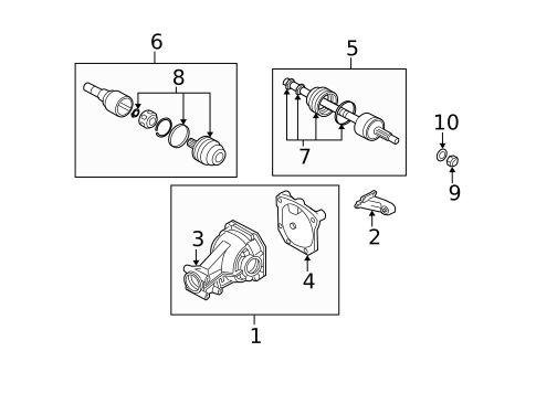 Axle & Differential for 2007 Mitsubishi Endeavor #0