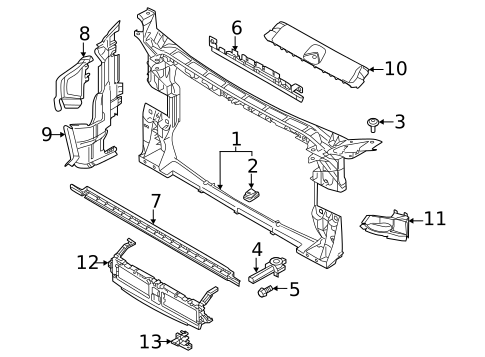 Radiator Support for 2023 Audi A5 Quattro #1