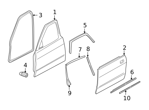 Exterior Trim - Rear Door for 2001 Jaguar XJ8 #0