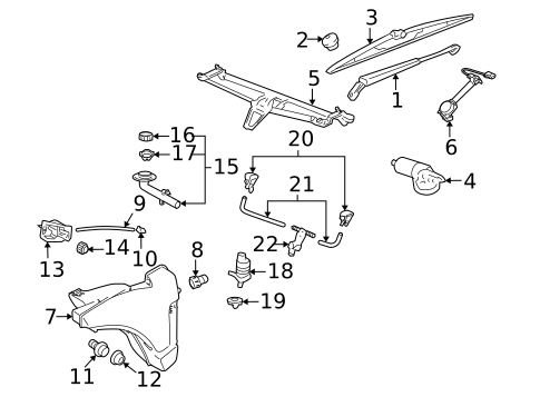 Wiper & Washer Components for 2005 Porsche 911 #1