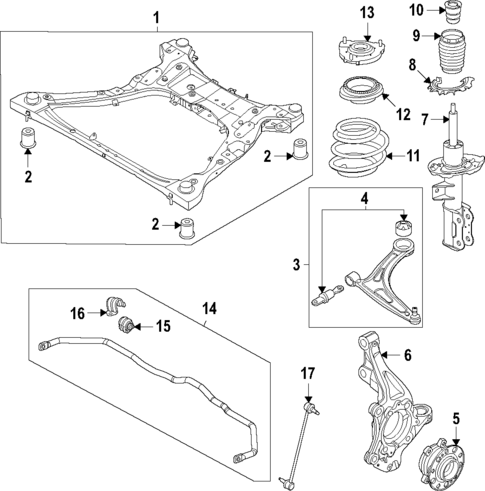 Front Suspension for 2020 Hyundai Sonata #0