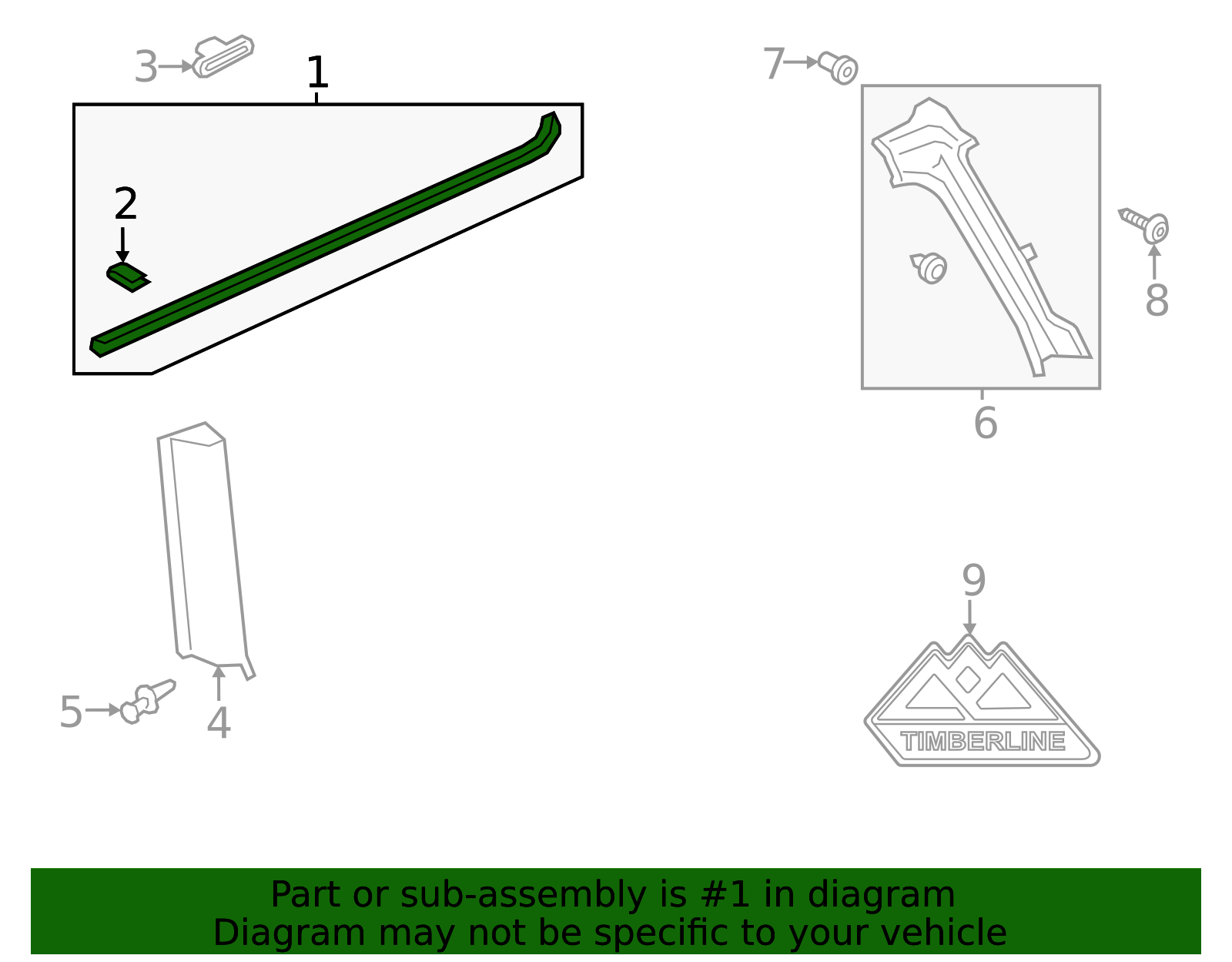 2018-2024 Ford Expedition Belt Molding JL1Z-7829797-BD | OEM Parts