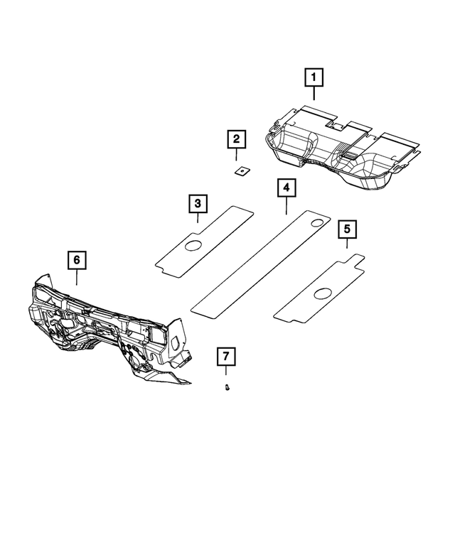« 55277268AA – Interior Trim : Plancher Isolation, Côté Droit pour Mopar Image »
