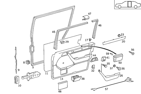 Central Door Panelling for 1989 Mercedes-Benz 260E #0
