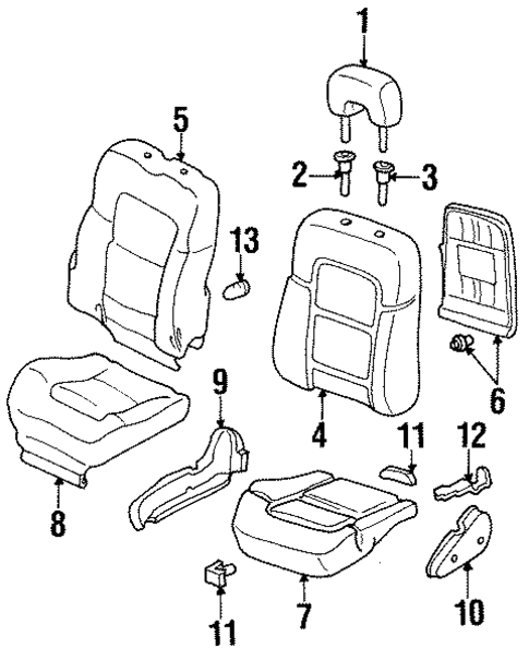 Front Seat Components for 1998 Acura CL #1