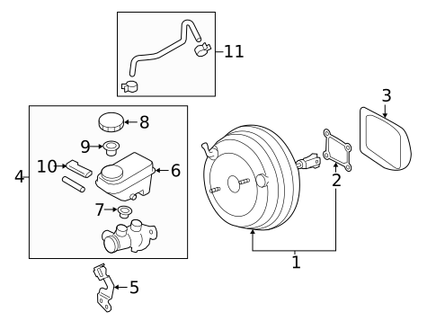 Master Cylinder - Components On Dash Panel for 2013 Subaru Forester #1