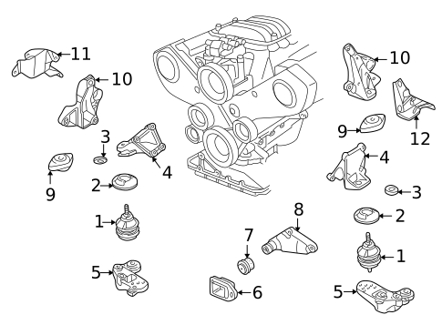 Engine & Trans Mounting for 2001 Volkswagen Passat #3