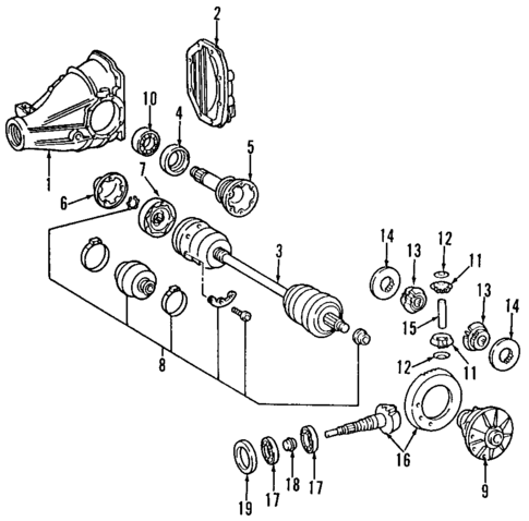 Axle Shafts & Joints for 1993 Mercedes-Benz 600 SEC #0