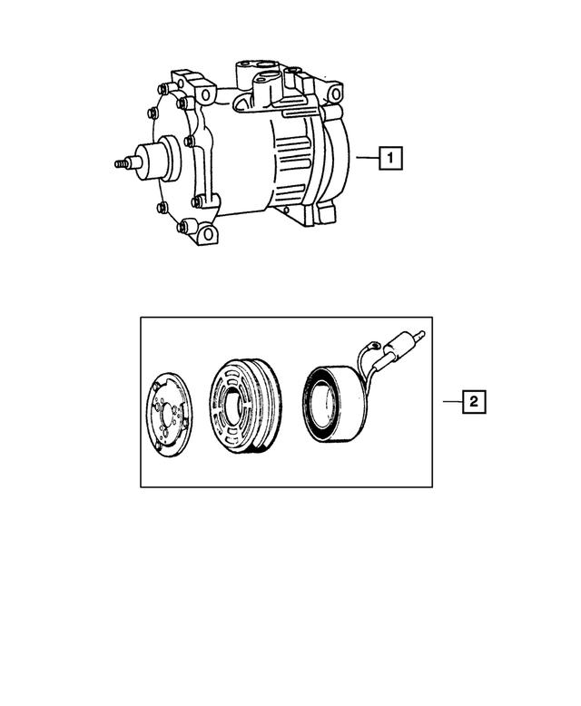 55056095AB - Air Conditioning &amp; Heater: Air Conditioning Compressor for Mopar Image