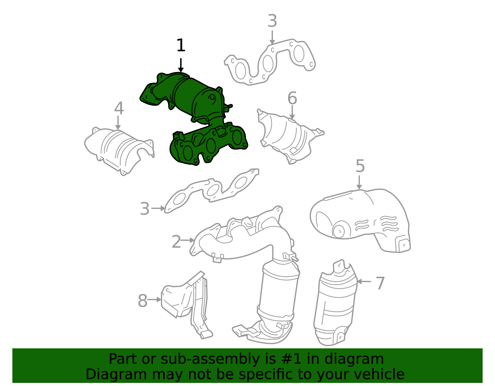 Genuine Official Toyota Catalytic Converter with Integrated Exhaust ...