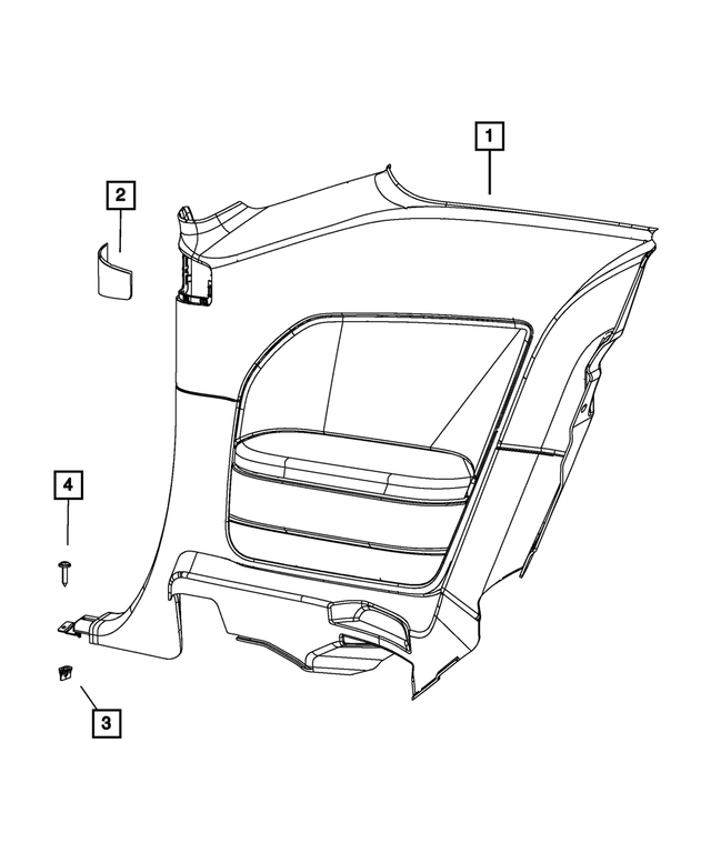 1ZA07DX9AD - Interior Trim: Quarter Trim Panel, Left for Mopar Image