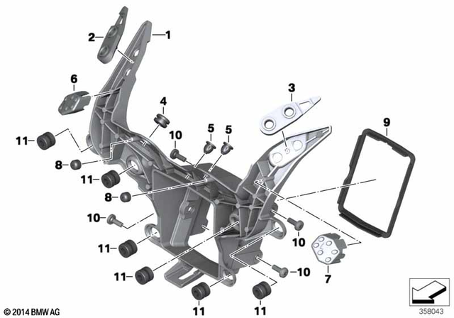 46637715899 - Frame and Mounting Parts: Front Panel Carrier -  for BMW-Motorrad Image