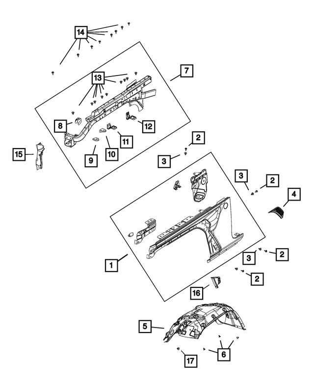 68292728AA - Body Sheet Metal Except Doors: Radiator Seal, Right for Mopar Image