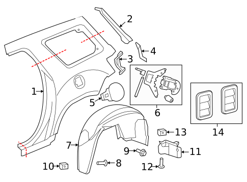 Quarter Panel & Components for 2011 GMC Acadia #0