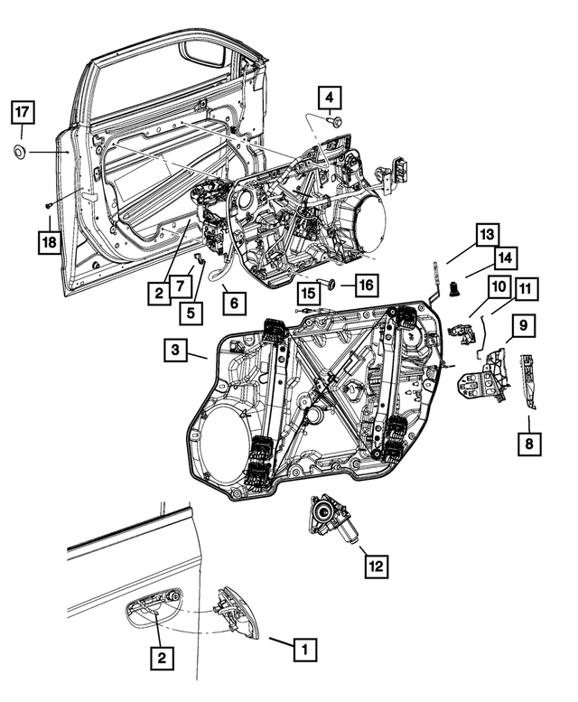 68060188AL - Doors, Door Mirrors and Related Parts: Door Handle Bracket, Right for Mopar Image image