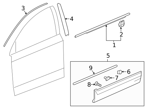 Exterior Trim - Front Door for 2017 Honda CR-V #0