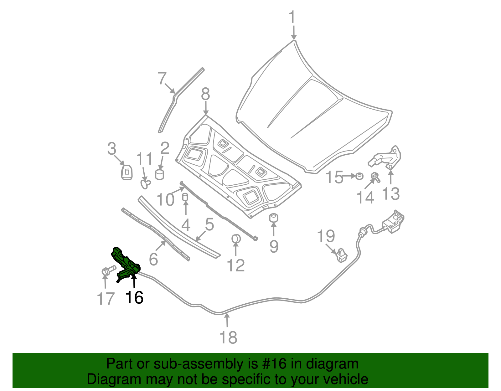 2007-2013 Nissan Altima Hood Latch 65601-ZX60A | Coulter