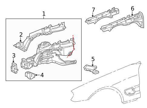 Structural Components & Rails for 2004 Mercedes-Benz SL 55 AMG&reg; #0