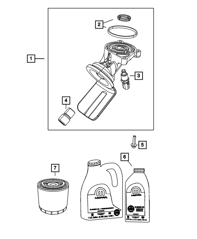 68382403AA - 5.7L Gas; Engine: Oil Filter Adapter for Mopar Image
