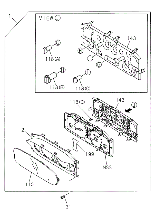 Combination Meter (FR:9909) for 2002 Honda Passport #0