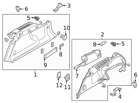 Interior Trim - Quarter Panels for 2017 Volvo V90 Cross Country #1