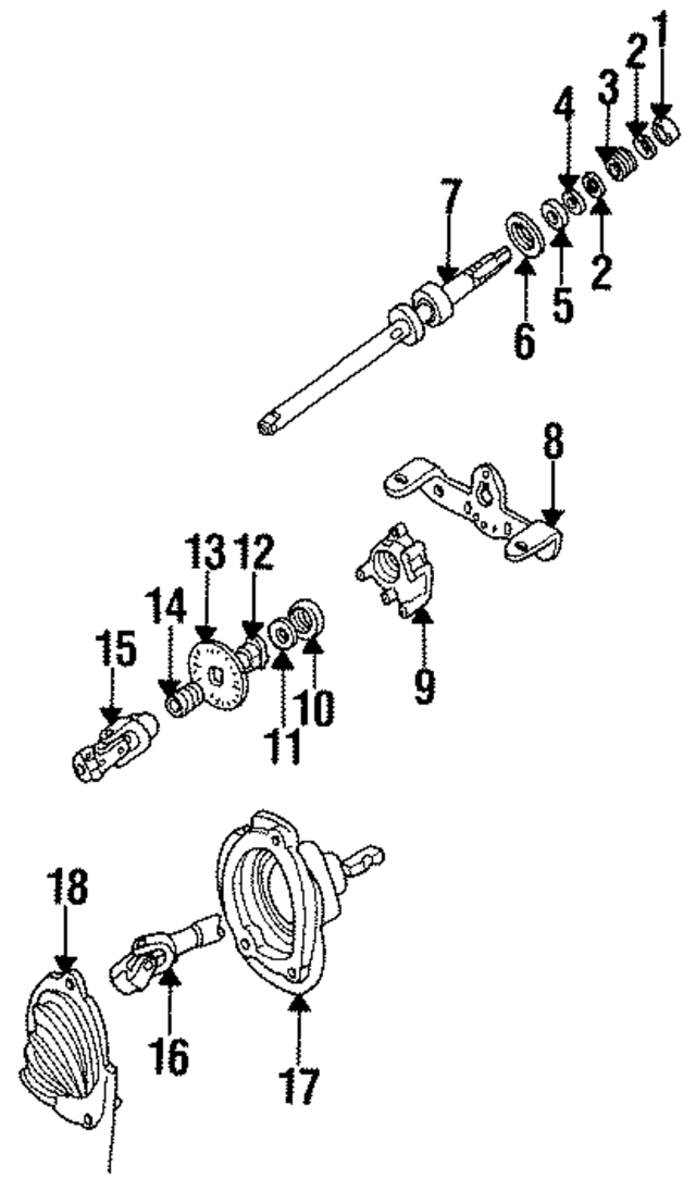 F5DZ3524A - Steering: Upper Shaft for Ford Image
