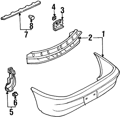 Bumper & Components - Rear for 1997 Mercury Tracer #0