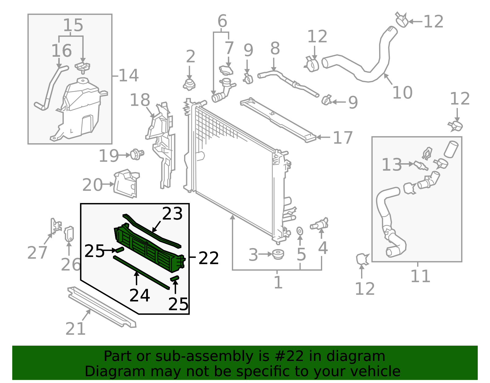 OEM 2021-2026 Toyota Radiator Shutter Assembly Part # 53019-06010