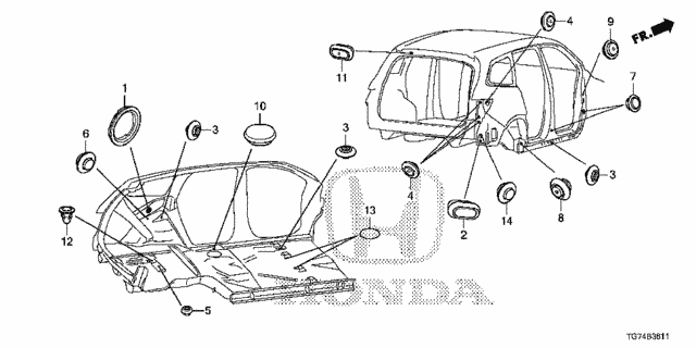 Grommet (2) for 2016 Honda Pilot #0