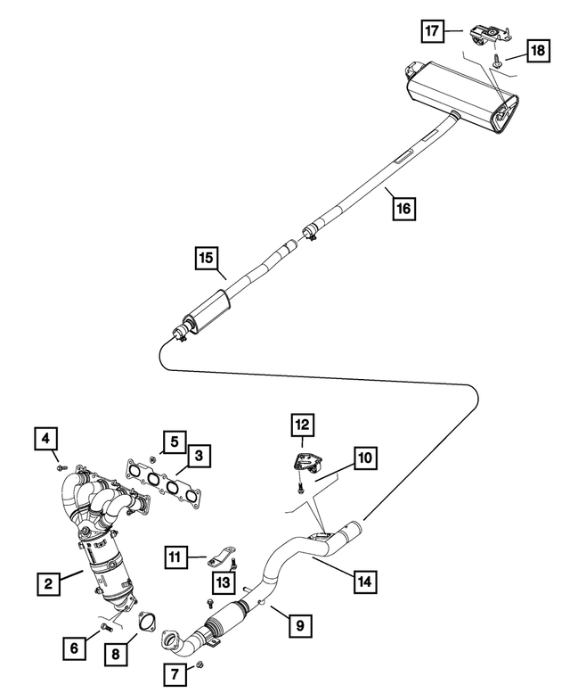 68264722AA - : Exhaust Muffler And Tailpipe for Mopar Image