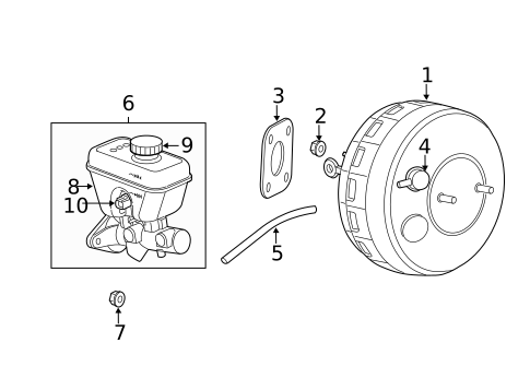 Master Cylinder - Components On Dash Panel for 2007 Jeep Grand Cherokee #0