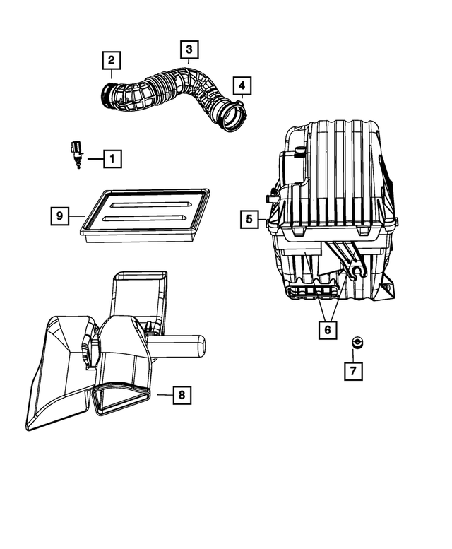 6509264AA - Fuel: Air Cleaner To T/body Clamp for Mopar Image