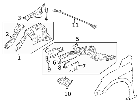 Structural Components & Rails for 2013 Honda Accord #0