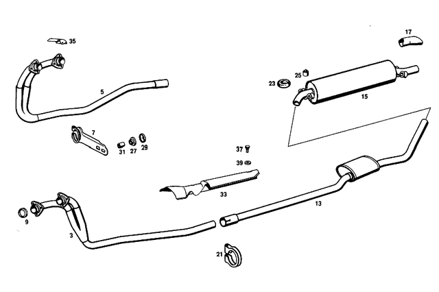 1074900141 - Exhaust System: Clamp for Mercedes-Benz: 190, 190C, 190D, 190E, 220, 220b, 220D, 220Sb, 230, 240D, 250C, 250S, 280SE, 350SL, 380SE, 380SEC, 380SEL, 450SE, 450SEL, 450SL, 450SLC Image image