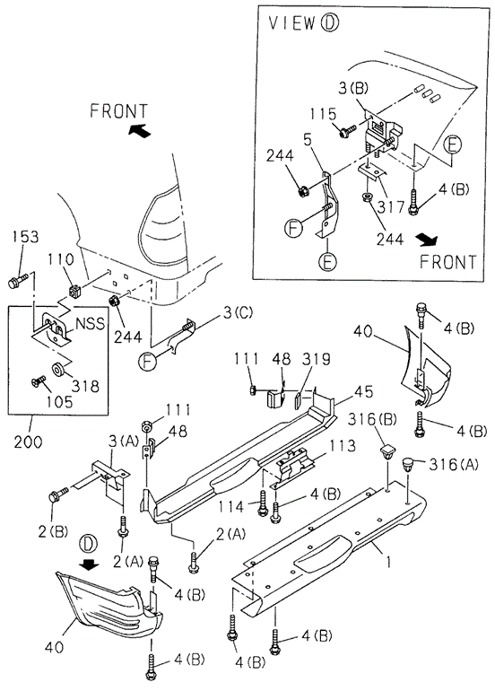 Rear Bumper (2) for 2000 Honda Passport #0