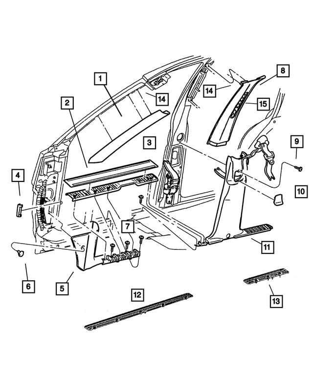 5FA53XTMAE - : Windshield Garnish Molding, Left for Mopar Image