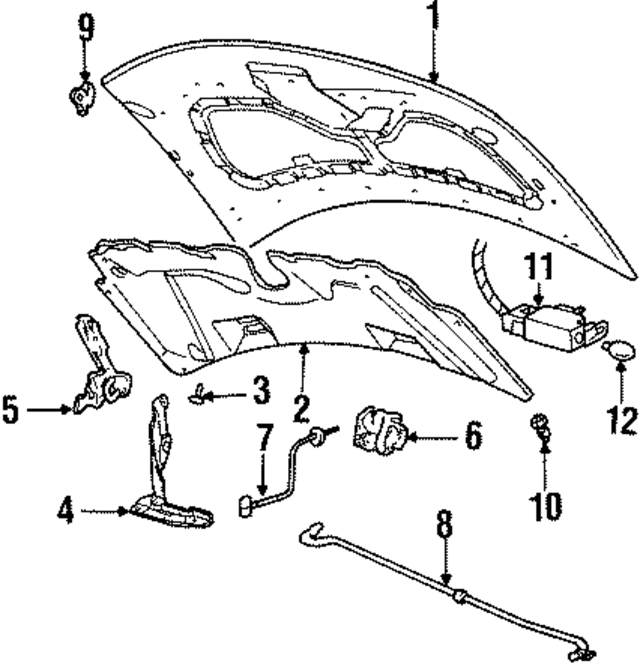 F58Z16796A - Body: Hood Hinge for Ford Image
