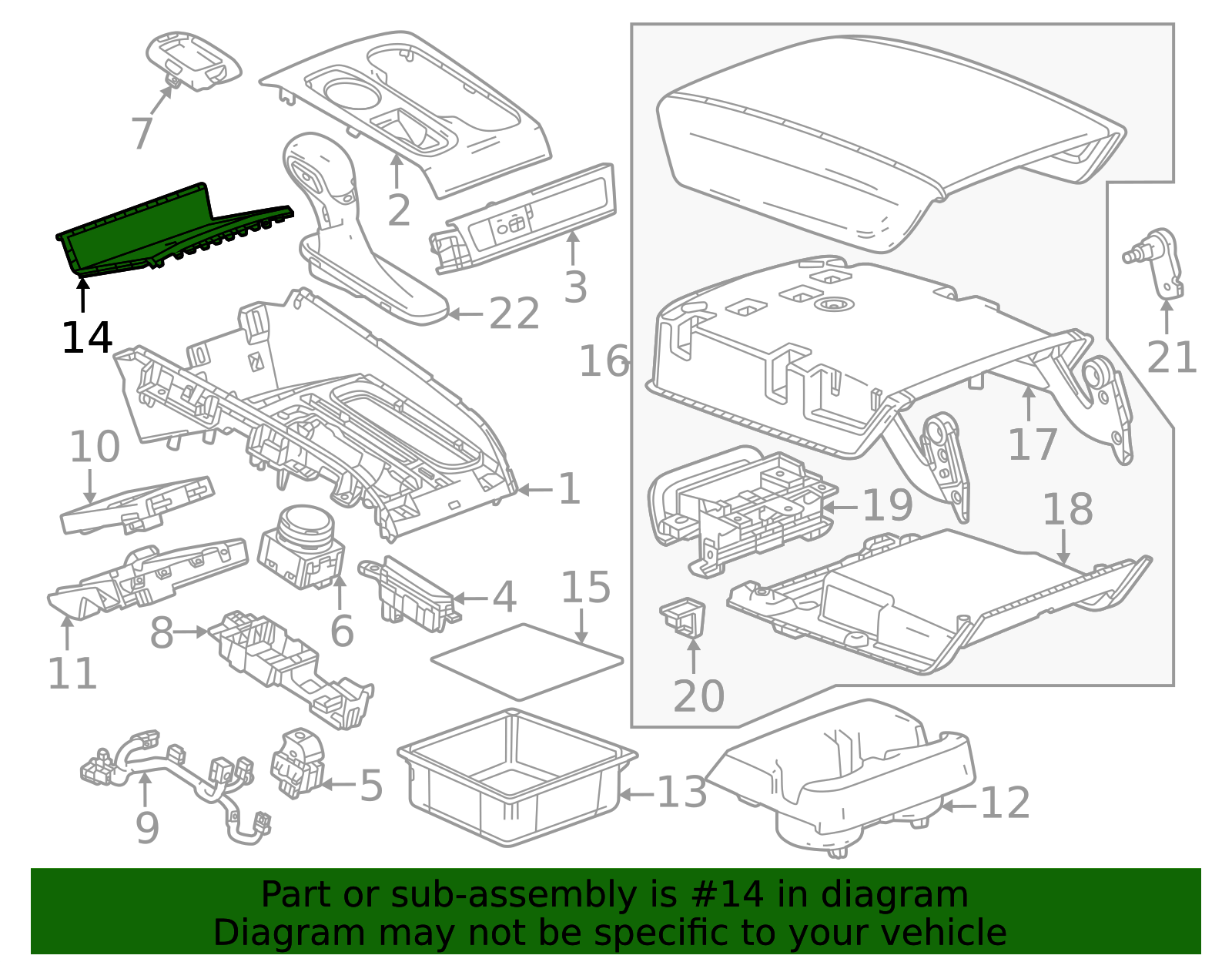 2023-2026 GM Front Floor Console Front Compartment Liner 87859280 | OEM ...
