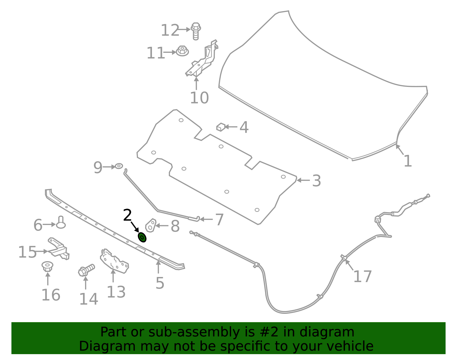 2007-2025 Nissan Hood Bumper 65822-3U010 | Parts for Nissans