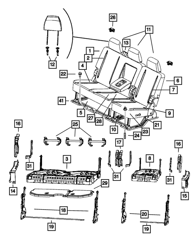 68066851AA - Interior Trim: Seat Back Foam for Mopar Image