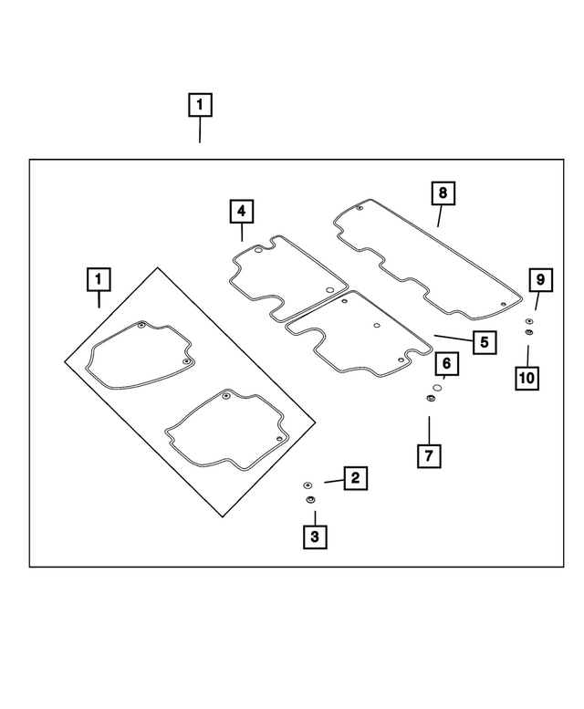 8AA73DX9AA - Interior Trim: Floor Mat Kit for Chrysler: Pacifica, Voyager Image