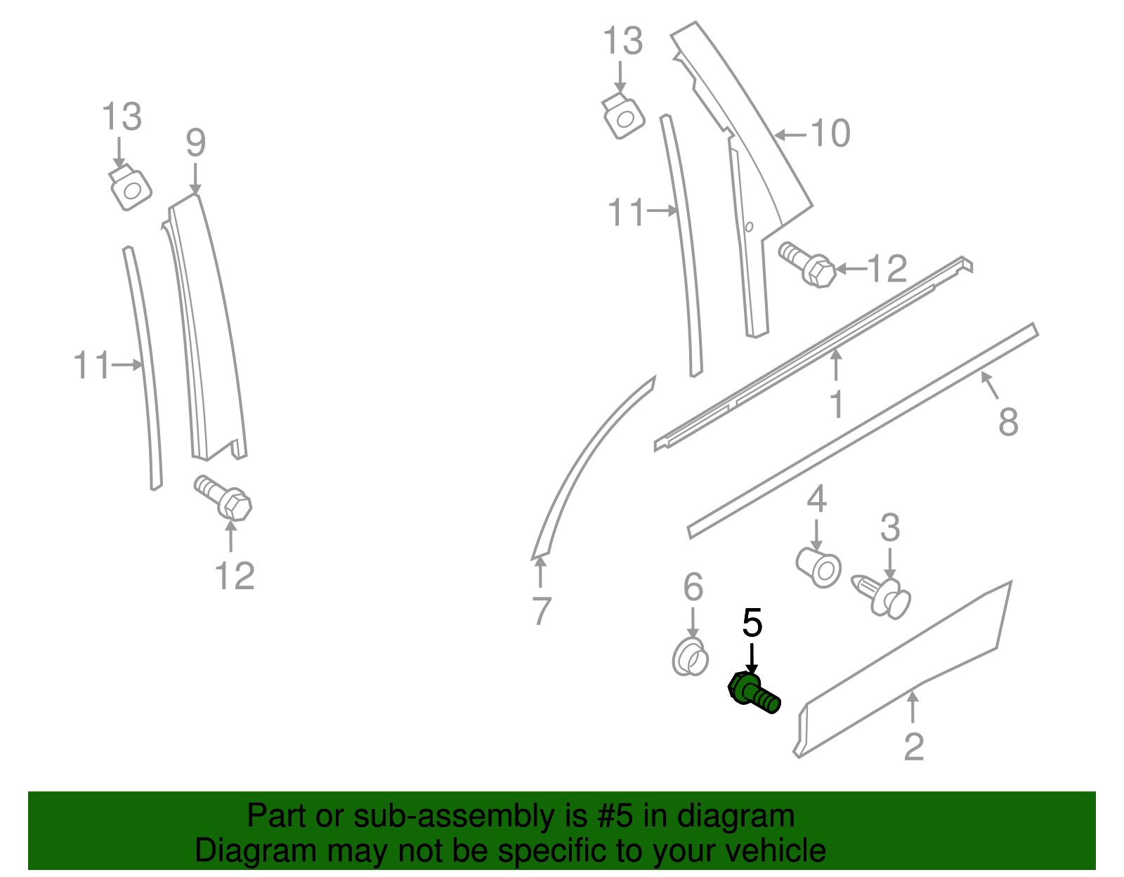 Lower Molding Screw - Porsche (N-106-538-01)