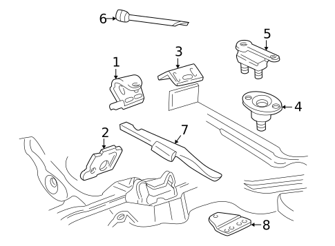 Engine & Trans Mounting for 2000 Oldsmobile Bravada #0