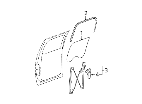 Glass - Rear Door for 2007 Chevrolet Avalanche #0