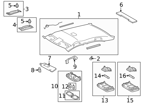 Interior Trim - Roof for 2009 Pontiac Vibe #0