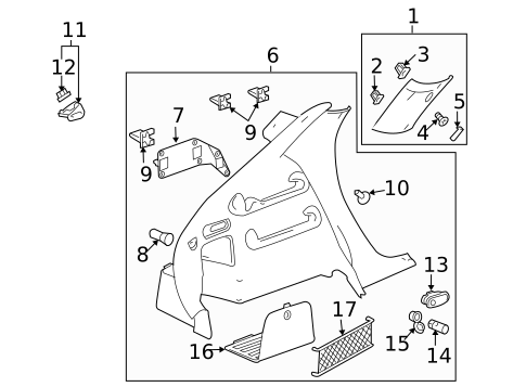 Interior Trim - Quarter Panels for 2007 Chevrolet Malibu #0