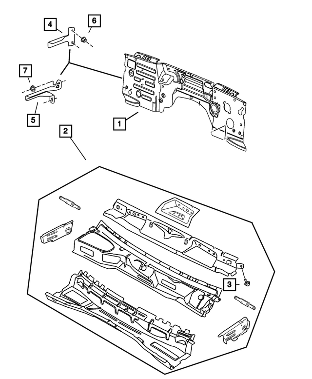 « 55177300AK – Body Sheet Metal Except Doors : Tablier Panneau pour Mopar Image »